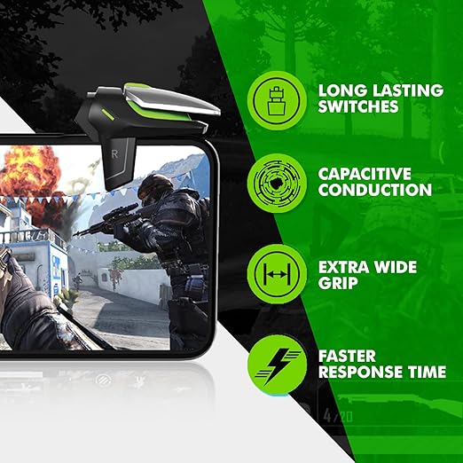 SpinBot BattleMods NinjaX | Mobile Gaming Triggers | 5X Faster with Capacitive Conduction | for BGMI/Free Fire Max/COD Mobile - (Black) - Image 4