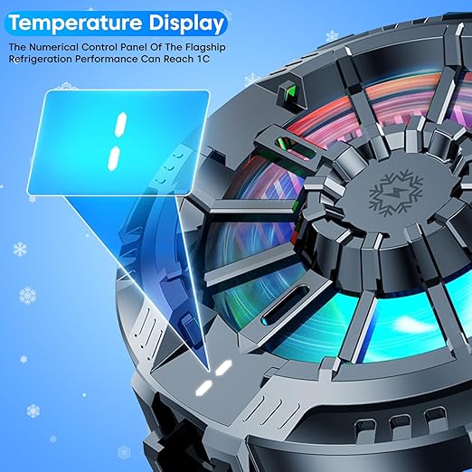 Mobile Cooling Pad Mobile Cooler Gaming Fan for Instant Cooling Advanced Refrigeration Chip and LED Temperature Display Compatible for Android and iPhones - Image 5